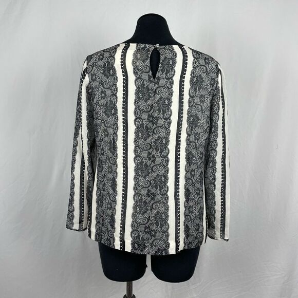 J. Crew Chiffon Lace Pattern Blouse - Women’s 6 - Picture 3 of 6